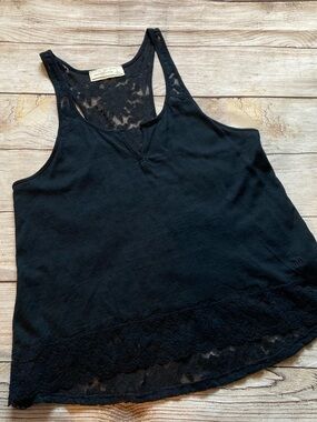 Abercrombie & Fitch Lace Back Racerback Tank NWT Juniors Size Small Blue